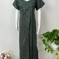 Dark Green Pleated Alpine Fabric Nighty