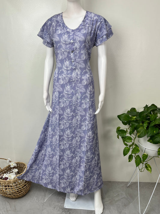 Lavender Alpine Fabric Nighty in Frock Pattern