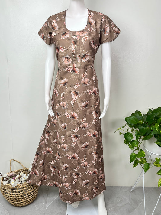 Brown Umbrella Style Alpine Fabric Nightgown