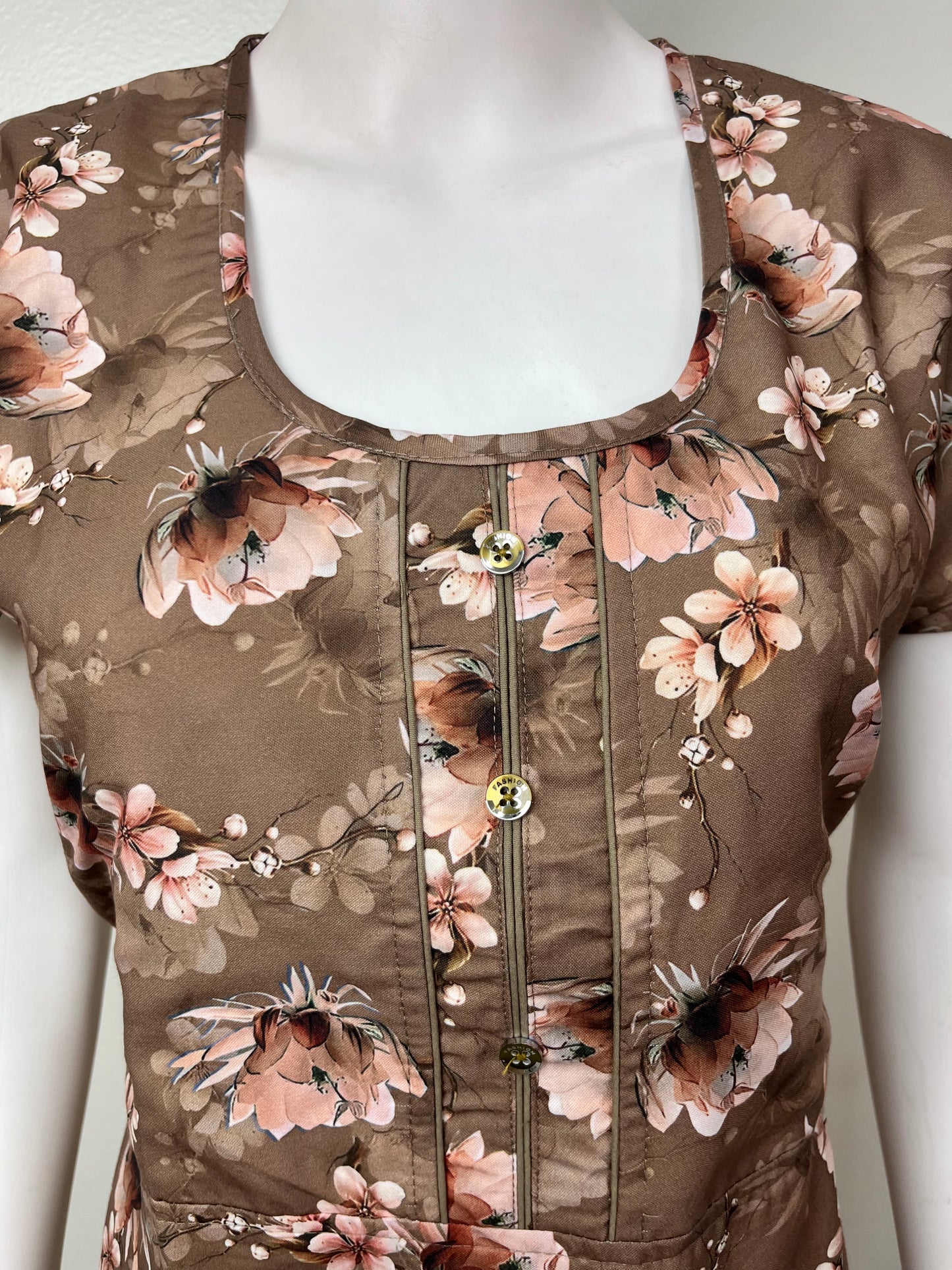Brown Umbrella Style Alpine Fabric Nightgown