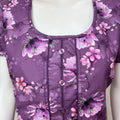 Purple Floral Printed Umbrella Style Nighty