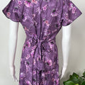 Purple Floral Printed Umbrella Style Nighty