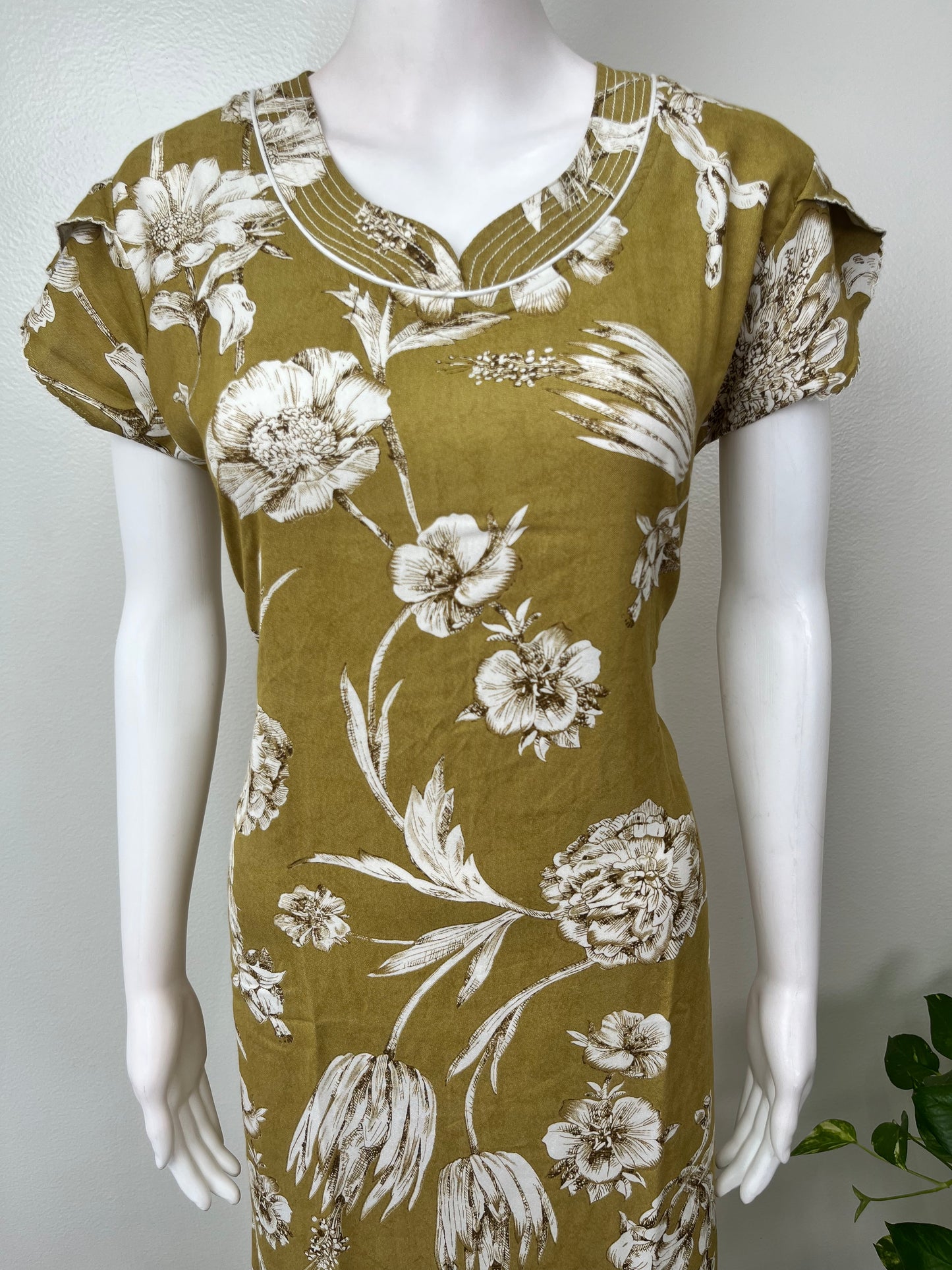 Yellow Floral Printed Alpine Fabric Nighty Soft & Breathable
