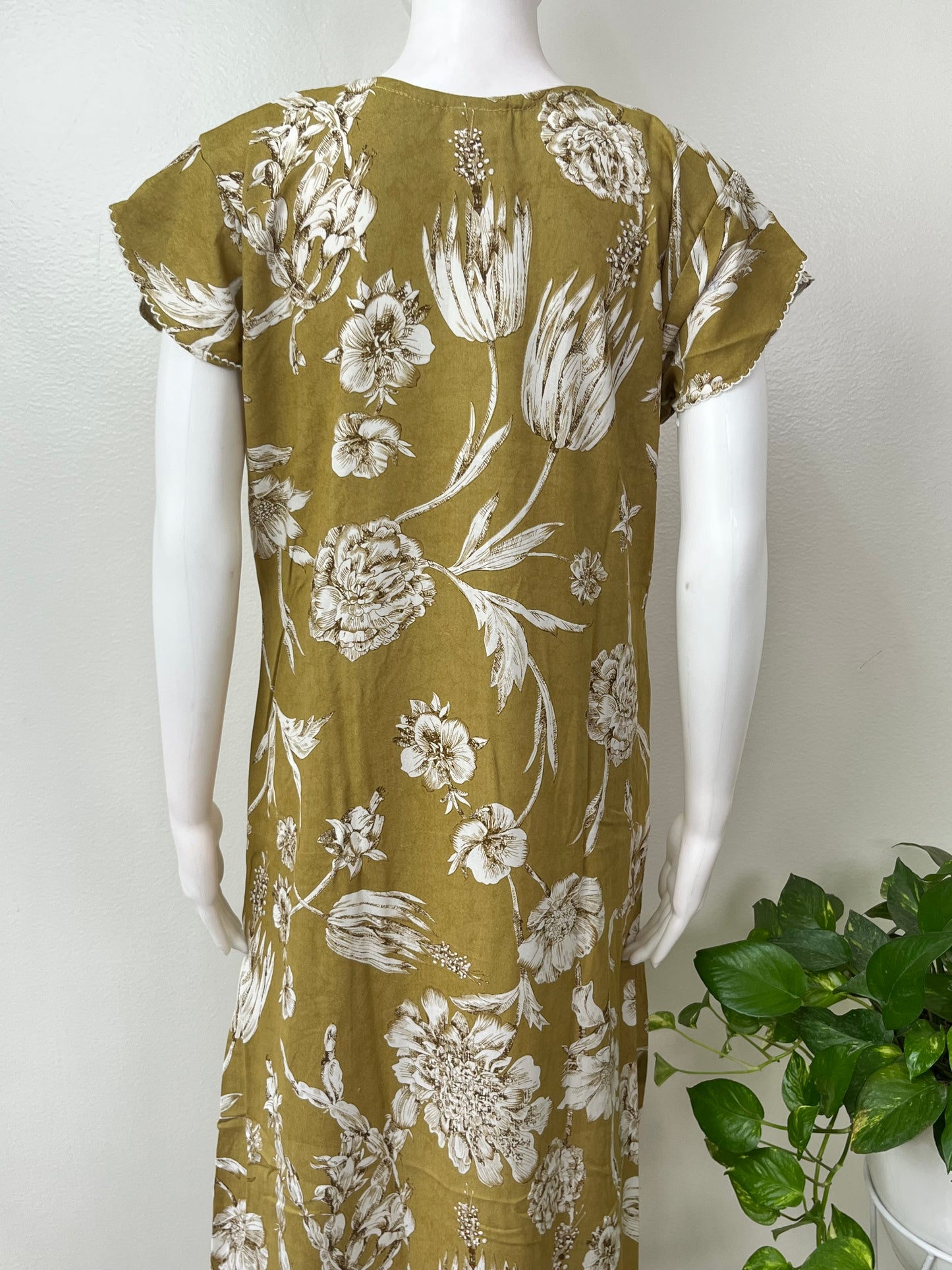 Yellow Floral Printed Alpine Fabric Nighty Soft & Breathable