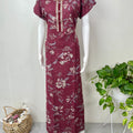 Maroon Soft & Breathable Alpine Nightgown for Women