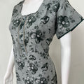 Bottle Green Floral Printed Alpine Fabric Nighty
