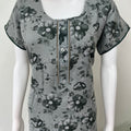 Bottle Green Floral Printed Alpine Fabric Nighty