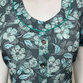 Teal Frock Style Alpine Fabric Nightgown