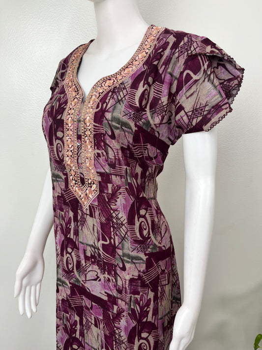 Wine Printed Alpine Nightgown for Women