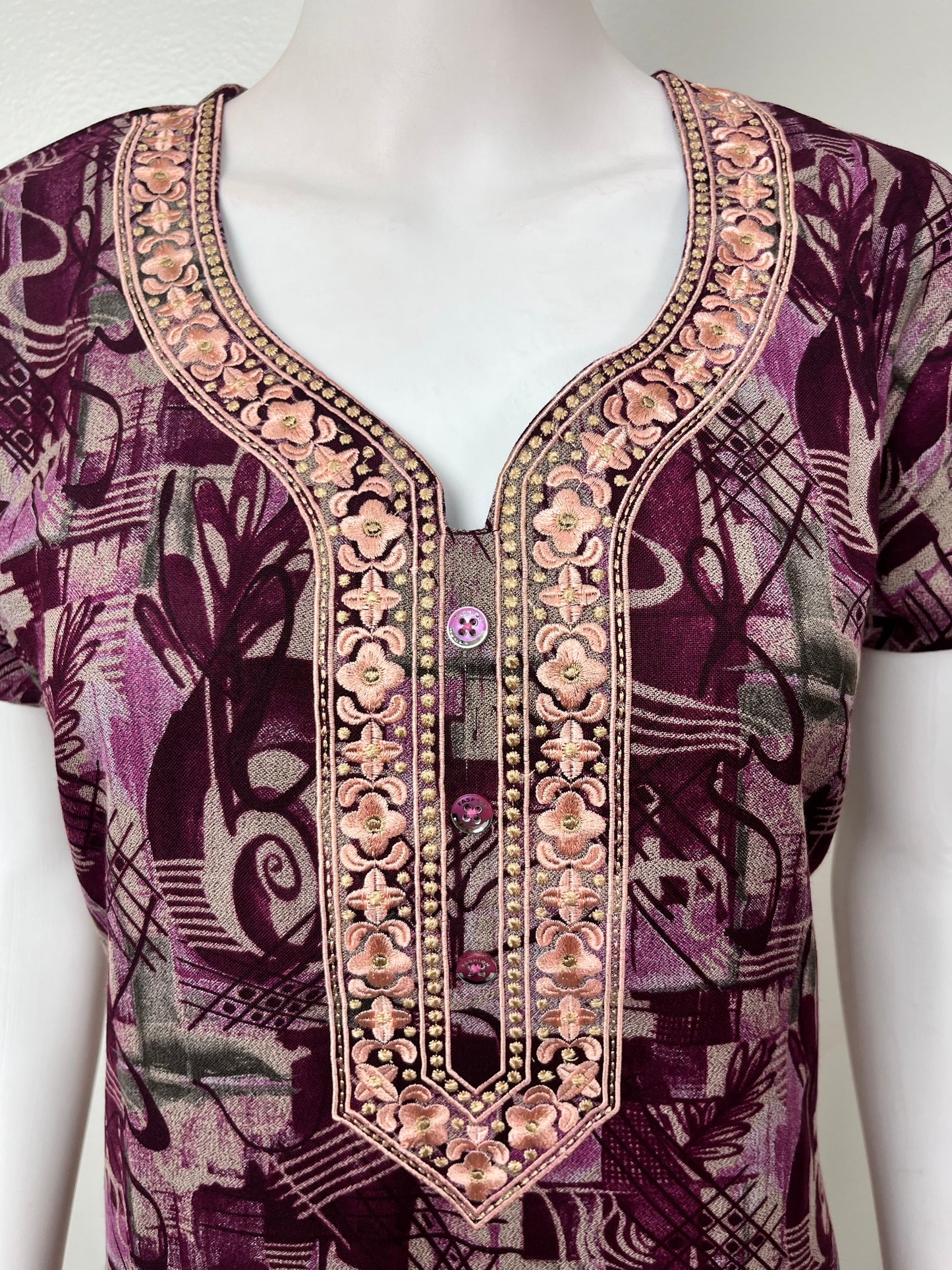 Wine Printed Alpine Nightgown for Women