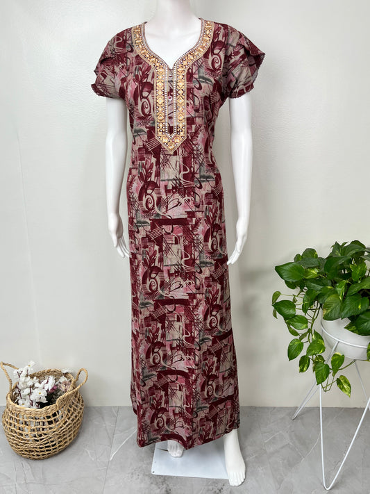 Maroon Alpine Fabric Nighty Soft & Breathable