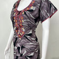 Digital Printed Alpine Fabric Nighty with Embroidery