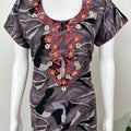 Digital Printed Alpine Fabric Nighty with Embroidery