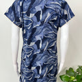 Navy Blue Embroidered Alpine Fabric Nighty