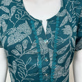Teal Frock Style Alpine Fabric Women's Nightgown