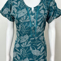 Teal Frock Style Alpine Fabric Women's Nightgown