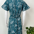 Teal Frock Style Alpine Fabric Women's Nightgown
