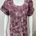 Pink Pleated Style Alpine Fabric Nighty
