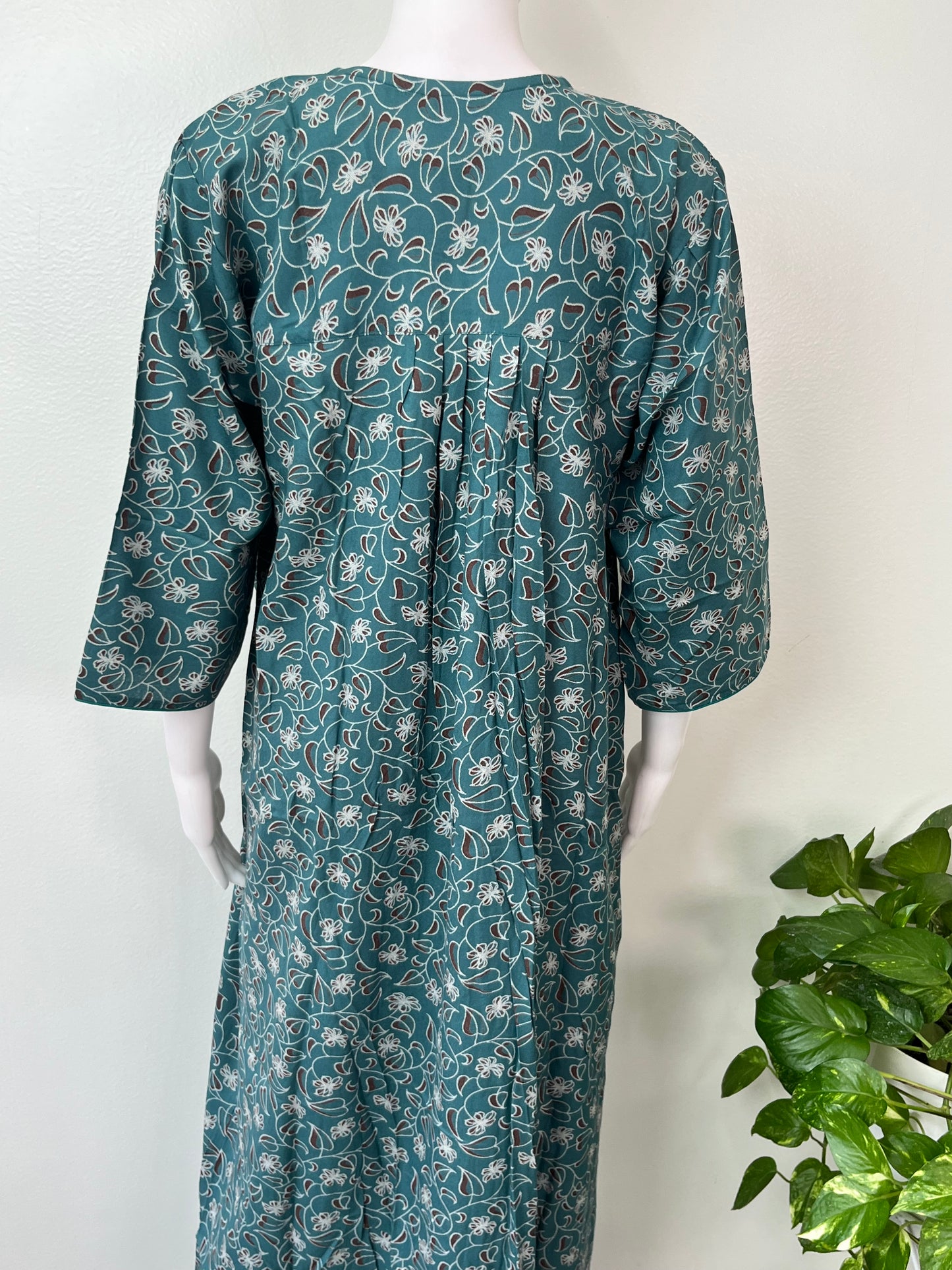Teal Green Alpine Nighty with Long Sleeves