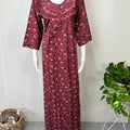 Pink Alpine Fabric Long Sleeves Nightgown