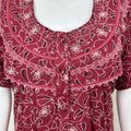 Maroon Pleated Style Alpine Nightgown for Women