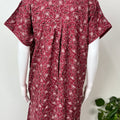 Maroon Pleated Style Alpine Nightgown for Women