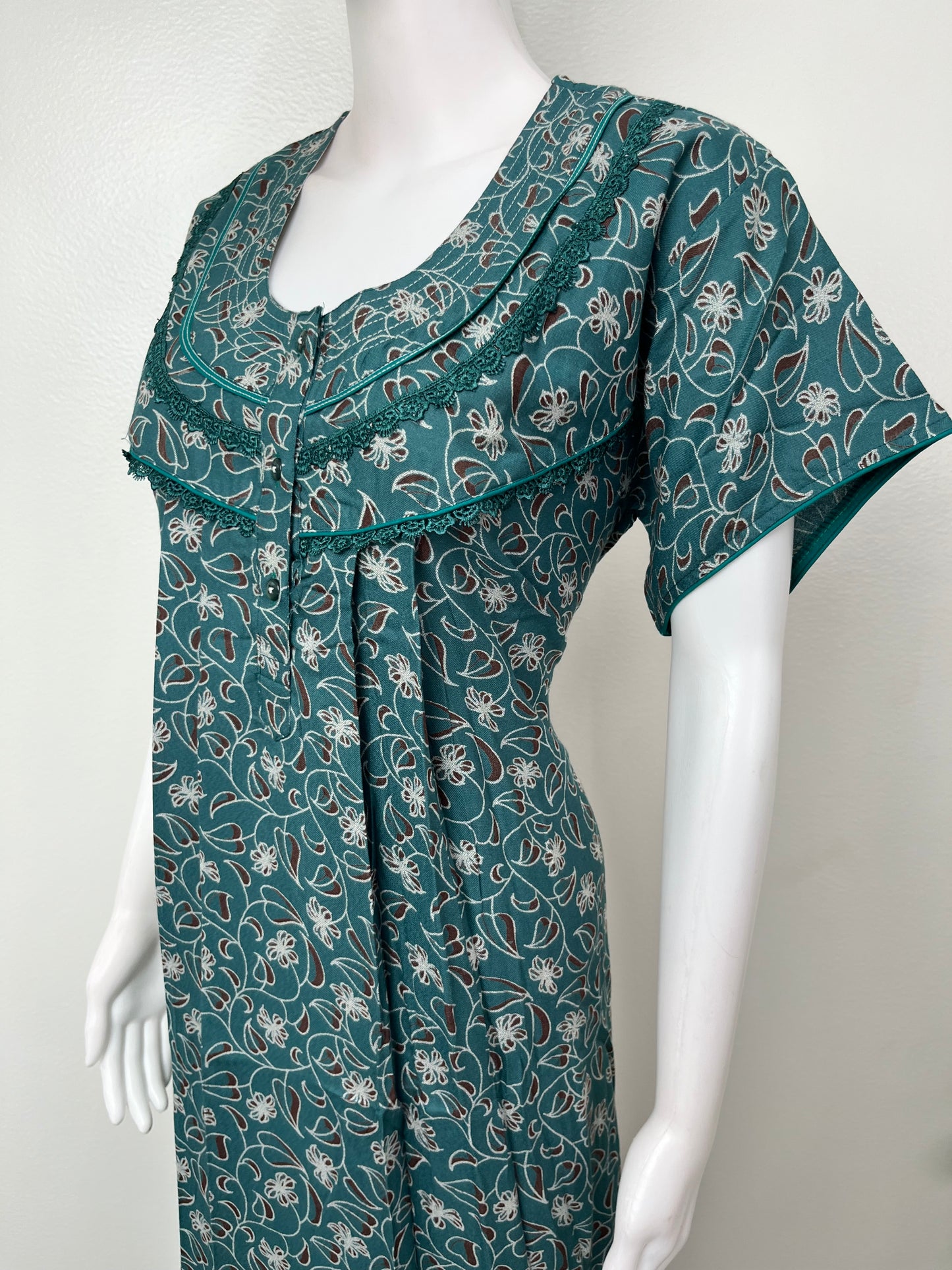 Teal Alpine Fabric Nighty for Women
