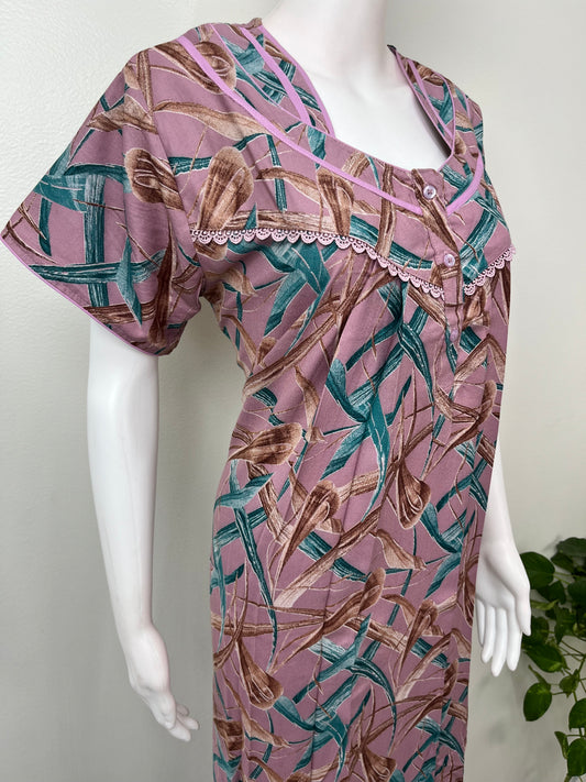 Geometric Printed Alpine Fabric Nightgown for Women