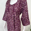 Purple Alpine Fabric Long Sleeves Nightgown