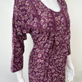Purple Alpine Fabric Long Sleeves Nightgown