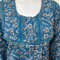 Blue Alpine Fabric Nightgown with 3/4th Sleeves