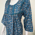Blue Alpine Fabric Nightgown with 3/4th Sleeves