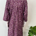 Purple Alpine Fabric Long Sleeves Nightgown