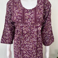 Purple Alpine Fabric Long Sleeves Nightgown