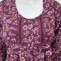 Purple Alpine Fabric Long Sleeves Nightgown