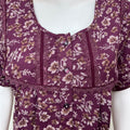 Wine Pleated Style Nightgown in Alpine Fabric