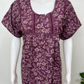 Wine Pleated Style Nightgown in Alpine Fabric