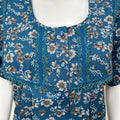 Blue Floral Printed Alpine Fabric Nightgown