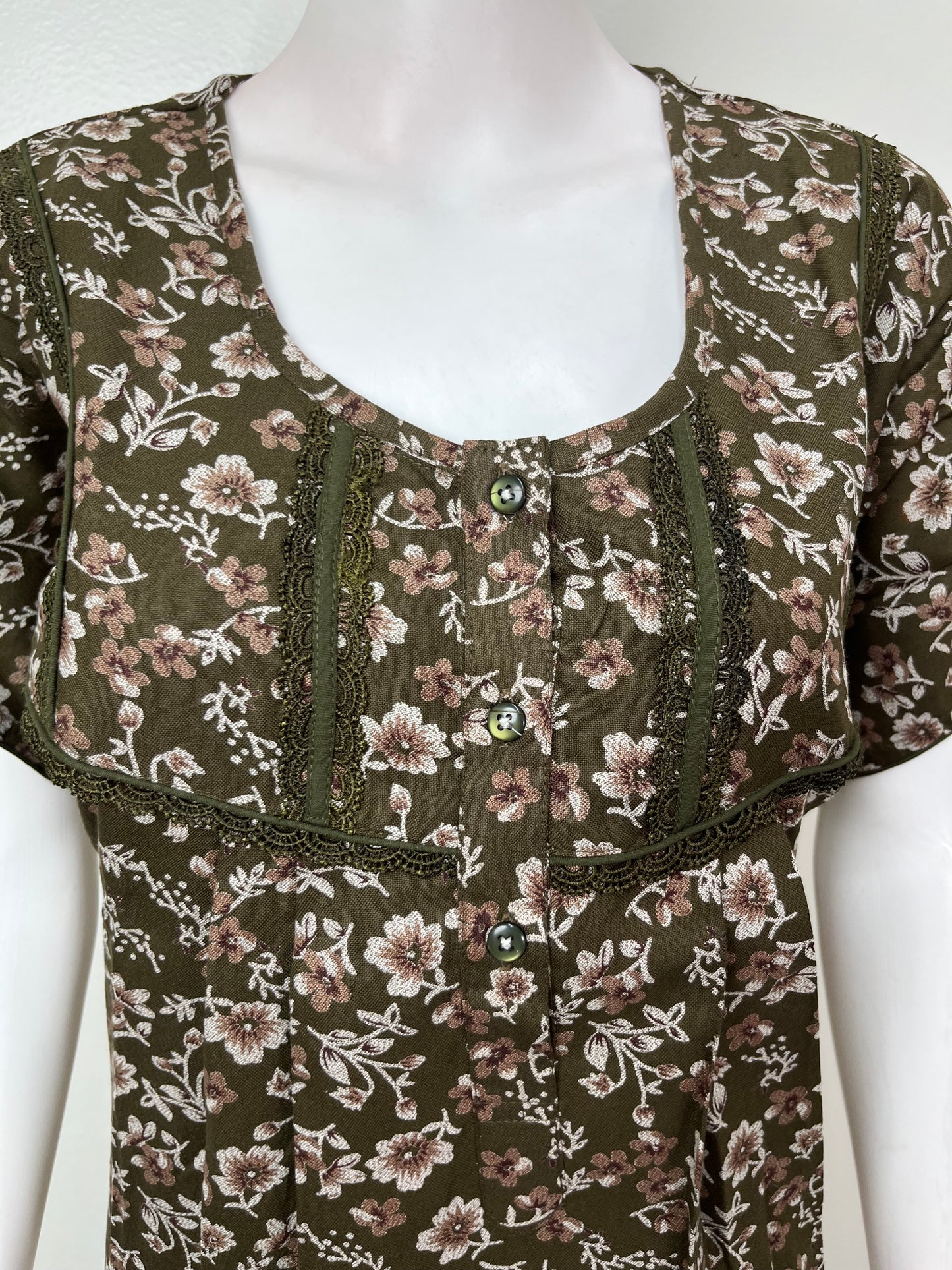 Mehendi Green Alpine Fabric Nighty for Women