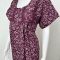Wine Pleated Style Nightgown in Alpine Fabric