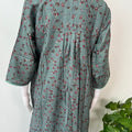 Green Floral Alpine Fabric 3/4th Sleeves Nightgown