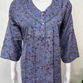 Purple Alpine Fabric 3/4th Sleeves Nightgown