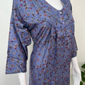 Purple Alpine Fabric 3/4th Sleeves Nightgown