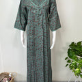Green Floral Alpine Fabric 3/4th Sleeves Nightgown
