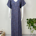 Purple Floral Printed Alpine Fabric Nightgown