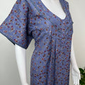 Purple Floral Printed Alpine Fabric Nightgown