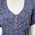 Purple Floral Printed Alpine Fabric Nightgown