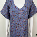 Purple Floral Printed Alpine Fabric Nightgown