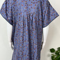 Purple Floral Printed Alpine Fabric Nightgown