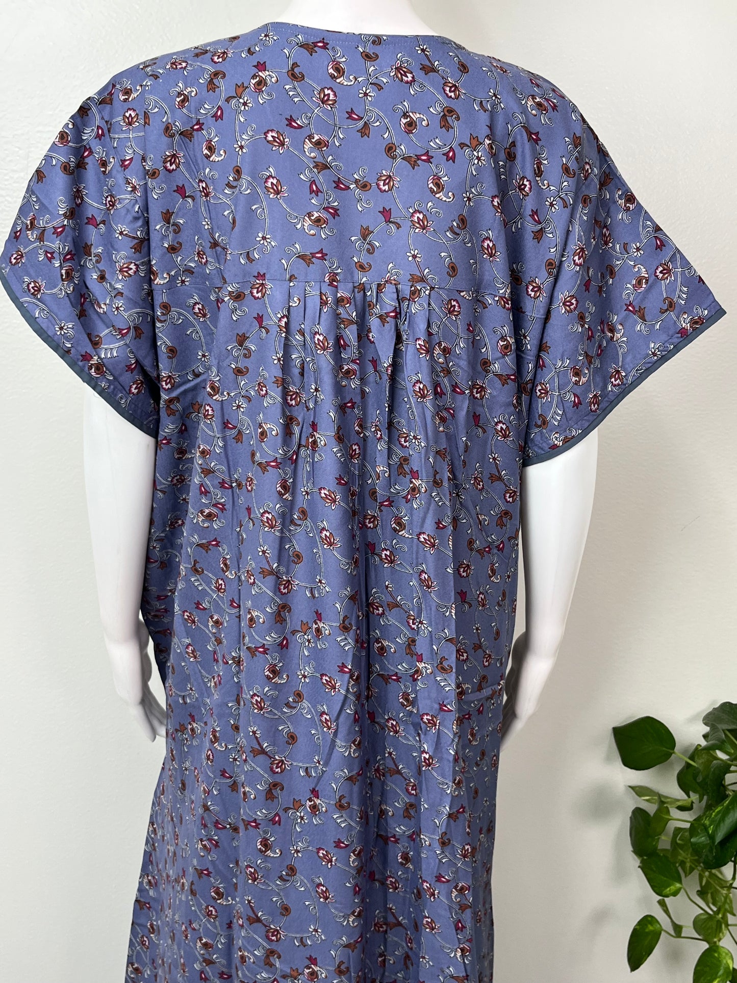 Purple Floral Printed Alpine Fabric Nightgown